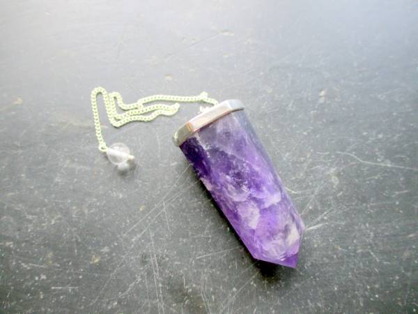 Pendel, Sterlingsilber, Amethyst, Trofpen, lila, facettiert, maxi, Schamane, Radiästhesie