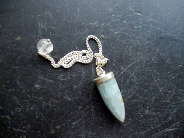 Pendel, Aquamarin, Silber, Esoterik, Schamane, Wicca, Spitzpendel