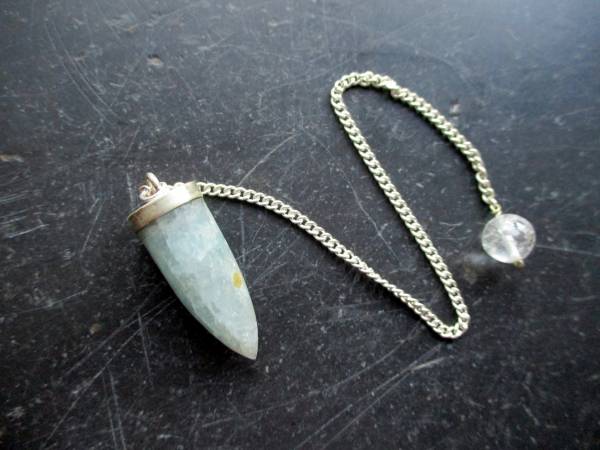 Pendel, Aquamarin, Silber, Esoterik, Schamane, Wicca, Spitzpendel