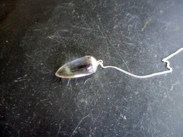 Pendel, Bergkristall, BergkristallPendel, Tropfen, klein, Silber, Wicca, Schamane