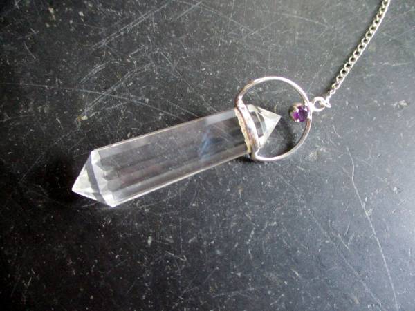 Pendel, Sterlingsilber, Bergkristall, facettiert, Amethyst, Magie, Esoterik