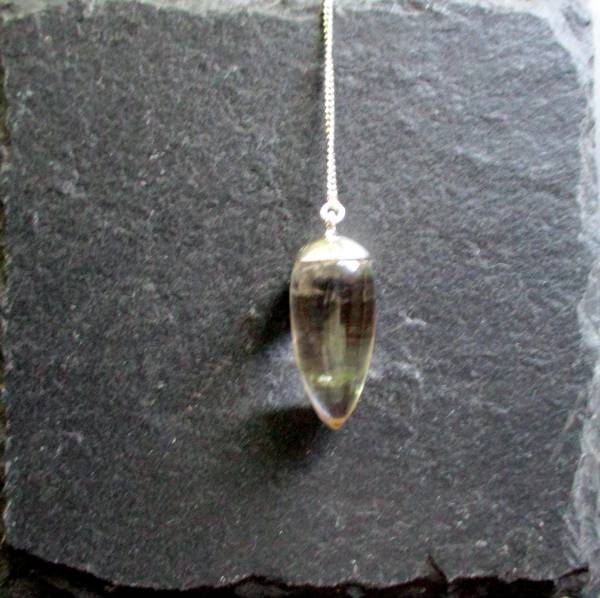 Pendel, Bergkristall, BergkristallPendel, Tropfen, klein, Silber, Wicca, Schamane