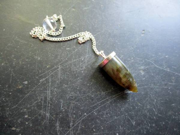 Pendel, Spitzpendel, Labradorit, Silber, Wicca, Esoterik, Magie