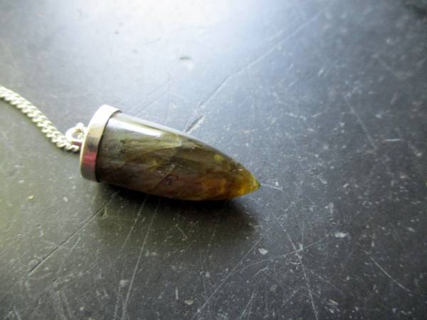 Pendel, Spitzpendel, Labradorit, Silber, Wicca, Esoterik, Magie