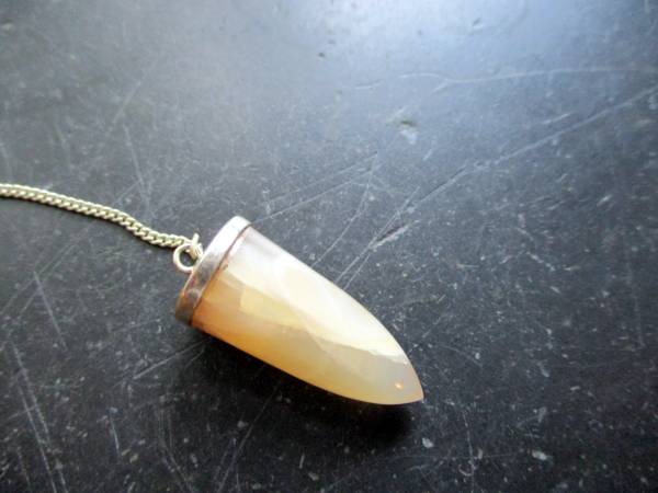 Pendel, Spitzpendel, Mondstein, beige, Silber, Mondsteinpendel, Wicca
