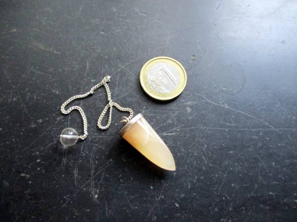 Pendel, Spitzpendel, Mondstein, beige, Silber, Mondsteinpendel, Wicca