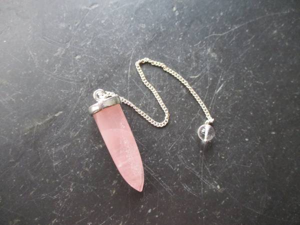 Pendel, Rosenquarz Pendel, Rosenquarz, Silber, Rosenquarzpendel, Wicca, Spitzpendel