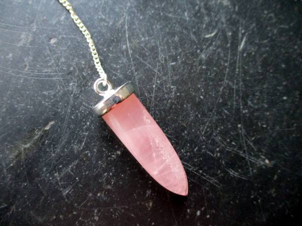 Pendel, Rosenquarz Pendel, Rosenquarz, Silber, Rosenquarzpendel, Wicca, Spitzpendel