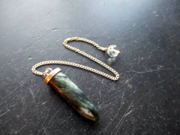 Pendel, Seraphinit, Sterlingsilber, Esoterik, Schamane, Wicca
