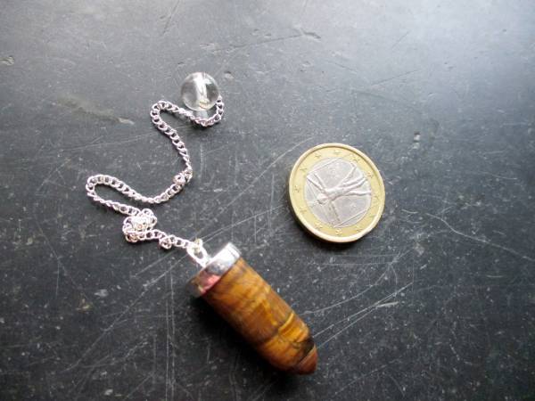 Pendel, Spitzpendel, Tigerauge, Silber, Wicca, Schamane