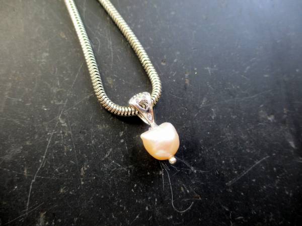 Anhänger, Sterlingsilber, Süsswasserperle, weiß, Zirkonia, zierlich, Frauen, Mädchen