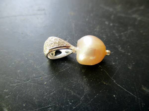 Anhänger, Sterlingsilber, Süsswasserperle, weiß, Zirkonia, zierlich, Frauen, Mädchen