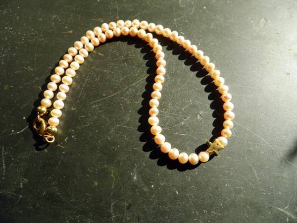 Kette, Perlen, Braut, Schmuck, Stern, gold, rose