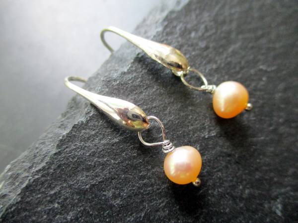 Ohrring, Ohrhänger, Silber, Süsswasserperle, weiß, Braut, Schmuck