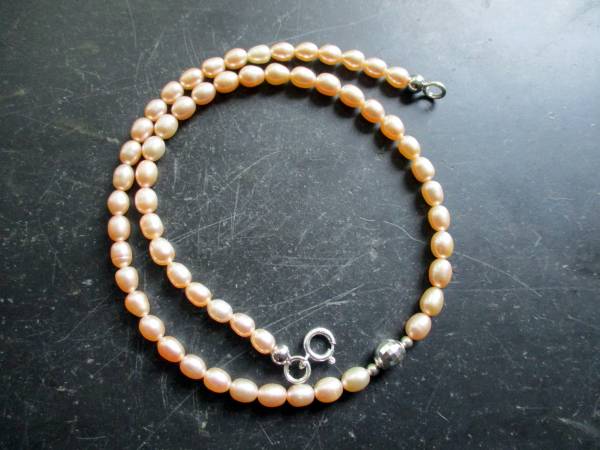 Kette, Perle, Süsswasserperle, Silberkugel, rosa, Braut, weiß, Hochzeit