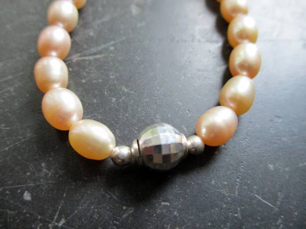 Kette, Perle, Süsswasserperle, Silberkugel, rosa, Braut, weiß, Hochzeit