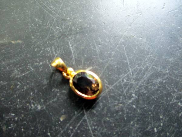 Anhänger, Sterlingsilber, vergoldet, facettiert, oval, schimmernd, klar, Schmuck, Frauen