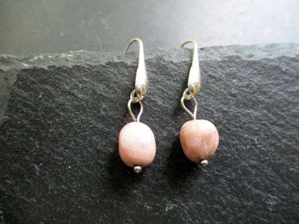 Ohrring, Hängeohrringe, Sterlingsilber, Rhodonit, hellrose, Schmuck, Frauen