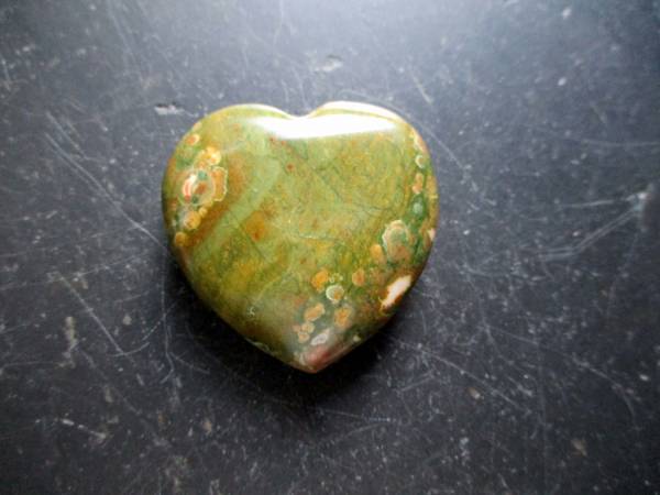 Herz, Edelsteinherz, Deko, Geschenk, Rhyolith, grün, bunt