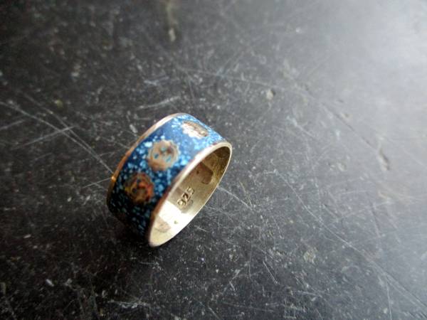 Ring, Sterlingsilber, Einlegearbeit, Türkis, Sonne, Mexico, Schmuck, Sonderangebot