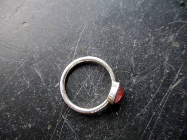 Silberring, mit rosa Turmalin, oval, Sterlingsilber, zierlich, Vorsteckring