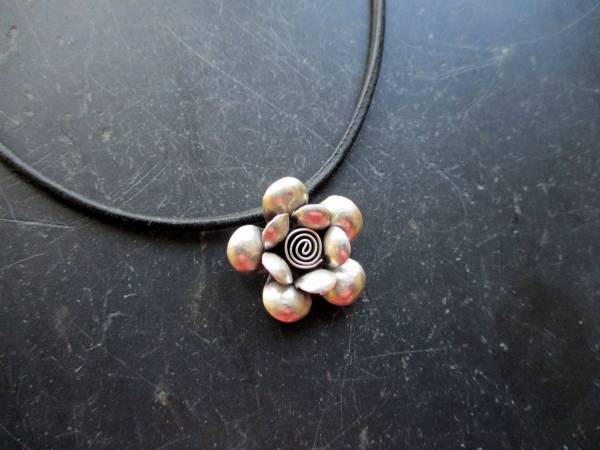Anhänger, Sterlingsilber, Rose, Lederband, Dirndl, Tracht, Schmuck, Frauen Mädchen