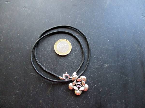 Anhänger, Sterlingsilber, Rose, Lederband, Dirndl, Tracht, Schmuck, Frauen Mädchen