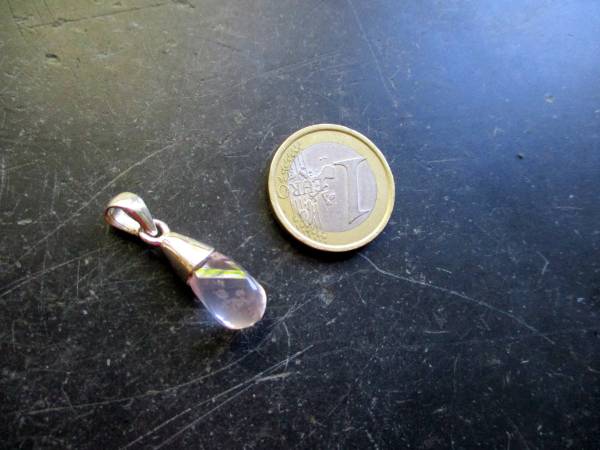 Anhänger, Sterlingsilber, Rosenquarz, facettiert, gedreht, weiß, Schmuck, Frauen