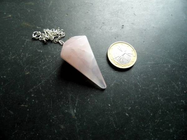 Pendel, Spitzpendel, Rosenquarz, Metall, Schamane, Esoterik, Wicca