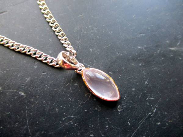 Anhänger, Sterlingslber, teilweise vergoldet, Rosenquarz, oval, Schmuck, Frauen, Mädchen