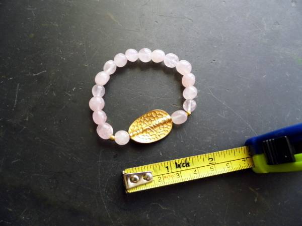 Armband, Rosenquarz, rosa, Ornament, goldfarben, Schmuck, Frauen