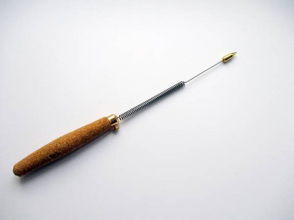 Einhandrute, Tensor, Wünschelrute, Kork, Messingspitze, Spiraldraht, zerlegbar