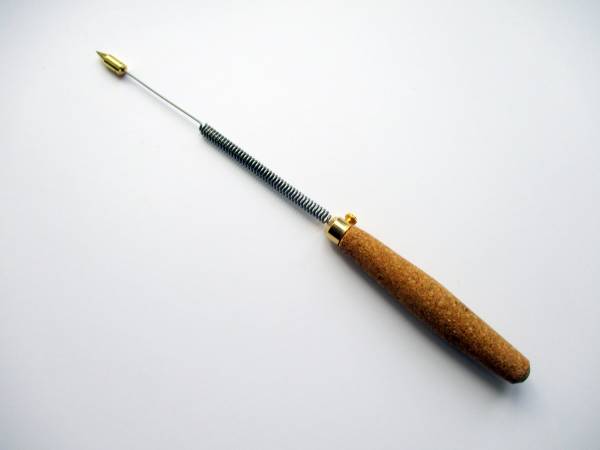 Einhandrute, Tensor, Wünschelrute, Kork, Messingspitze, Spiraldraht, zerlegbar