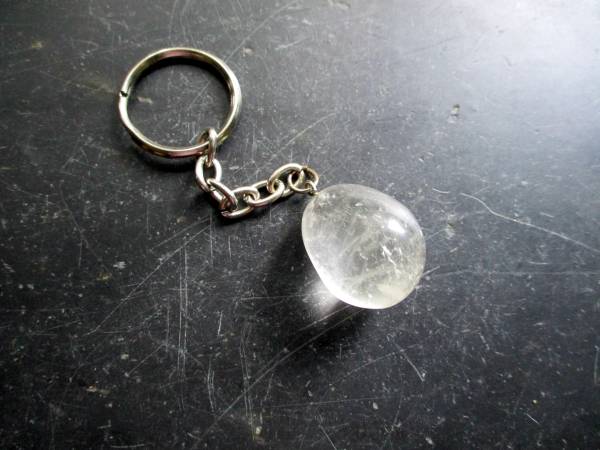 Schlüsselanhänger, Taschenanhänger, Nugget, Metall, Edelstein, Bergkristall