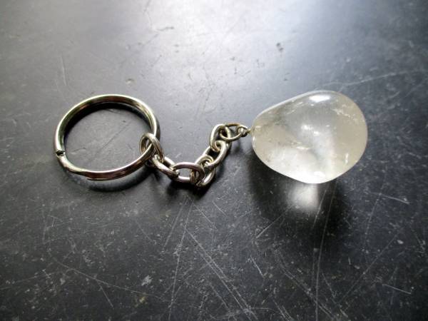 Schlüsselanhänger, Taschenanhänger, Nugget, Metall, Edelstein, Bergkristall