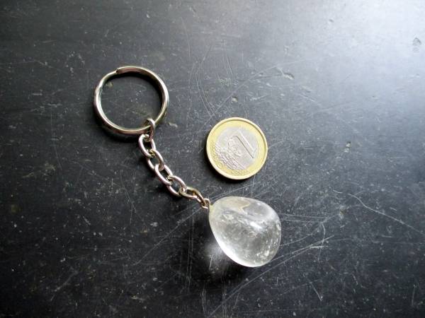 Schlüsselanhänger, Taschenanhänger, Nugget, Metall, Edelstein, Bergkristall