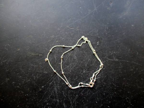 Kette, Silberkette, Sterlingsilber, zart, Kügelchen, Schmuck, 40 cm