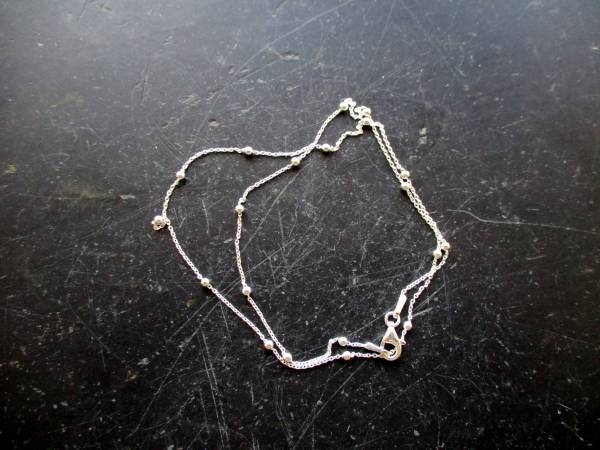 Kette, Silberkette, Sterlingsilber, zart, Kügelchen, Schmuck, 40 cm