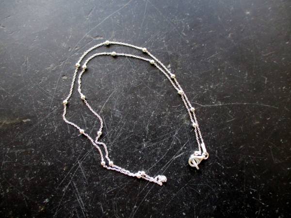 Kette, Silberkette, Sterlingsilber, zart, Kügelchen, Schmuck, 40 cm