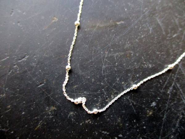 Kette, Silberkette, Sterlingsilber, zart, Kügelchen, Schmuck, 40 cm