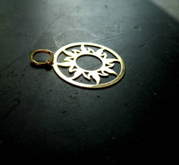 Anhänger, Sterlingsilber, vergoldet, Sonne, filigran, Freude, Schmuck