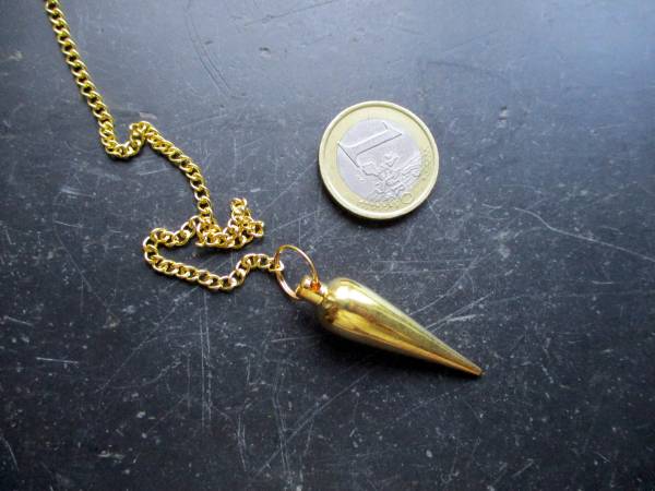 Pendel, Spitzpendel, groß, Messing, Wicca, Schamane