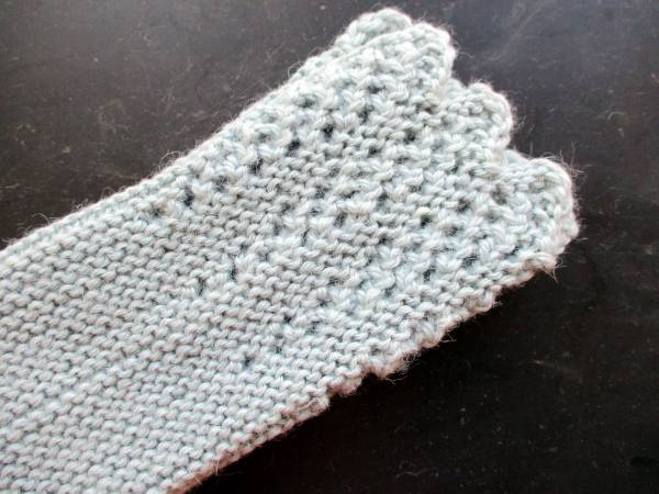 Stulpen, Pulswärmer, Armstulpen, Wolle (Alpaka), Strick, Spitze, helblau