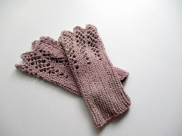 Armstulpen, Stulpen, Pulswärmer, Wolle, Spitze, elegant, gestrickt, flieder