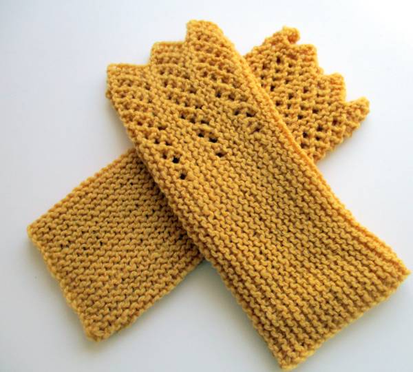 Stulpen, Armstulpen, Pulswärmer, gestrickt, Wolle(Schaf), gelb