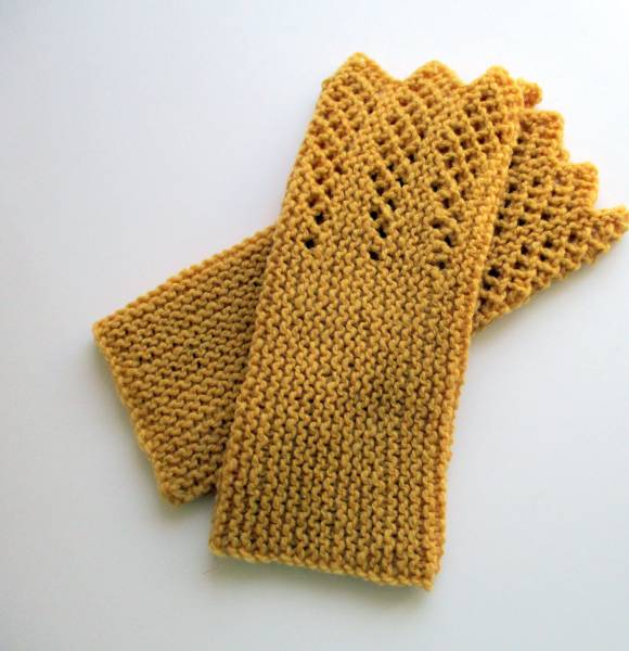 Stulpen, Armstulpen, Pulswärmer, gestrickt, Wolle(Schaf), gelb