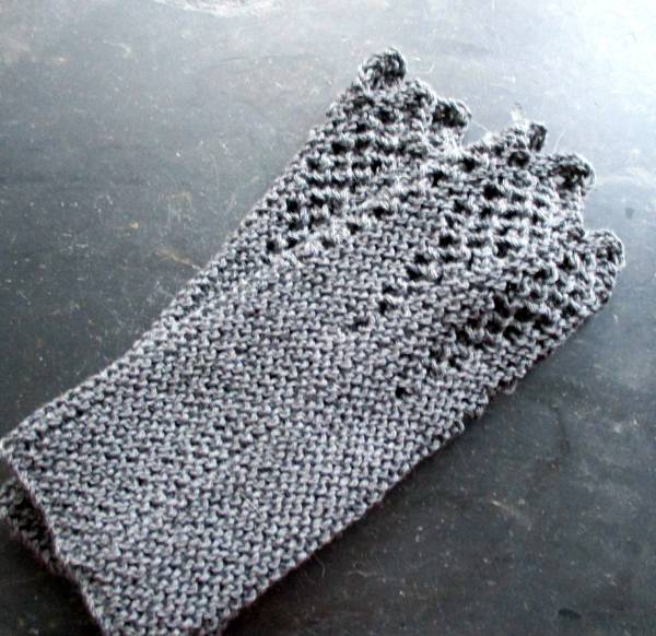 Armstulpen, Pulswärmer, Wolle, Spitze, grau, Strick, Stulpen