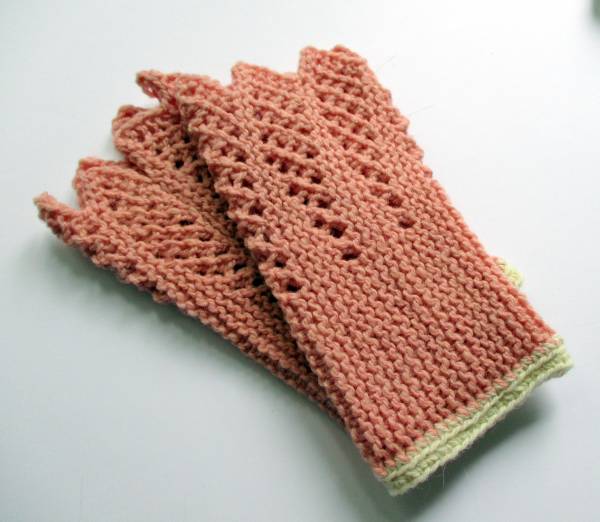 Armstulpen, Stulpen, Pulswärmer, Wolle, Spitze, elegant, gestrickt, rosa, weiß