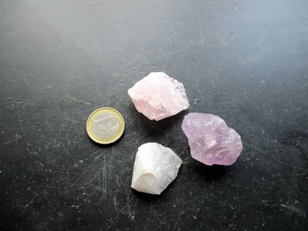 Wassersteine, Edelstein, Rosenquarz, Amethyst, Bergkristall, Säckchen
