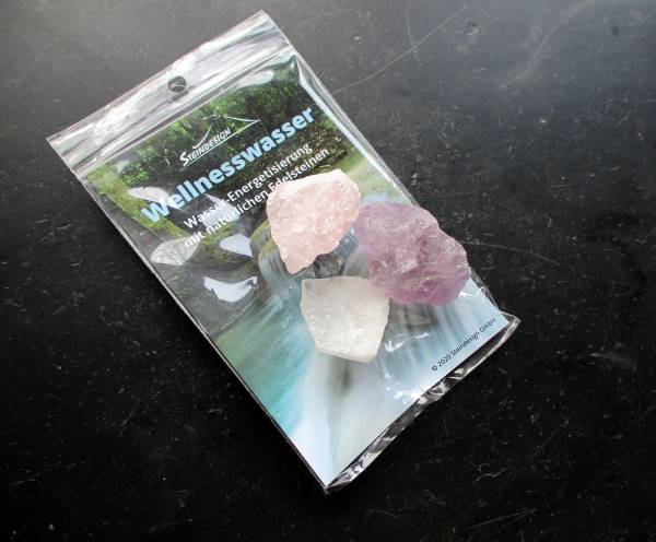 Wassersteine, Edelstein, Rosenquarz, Amethyst, Bergkristall, Säckchen